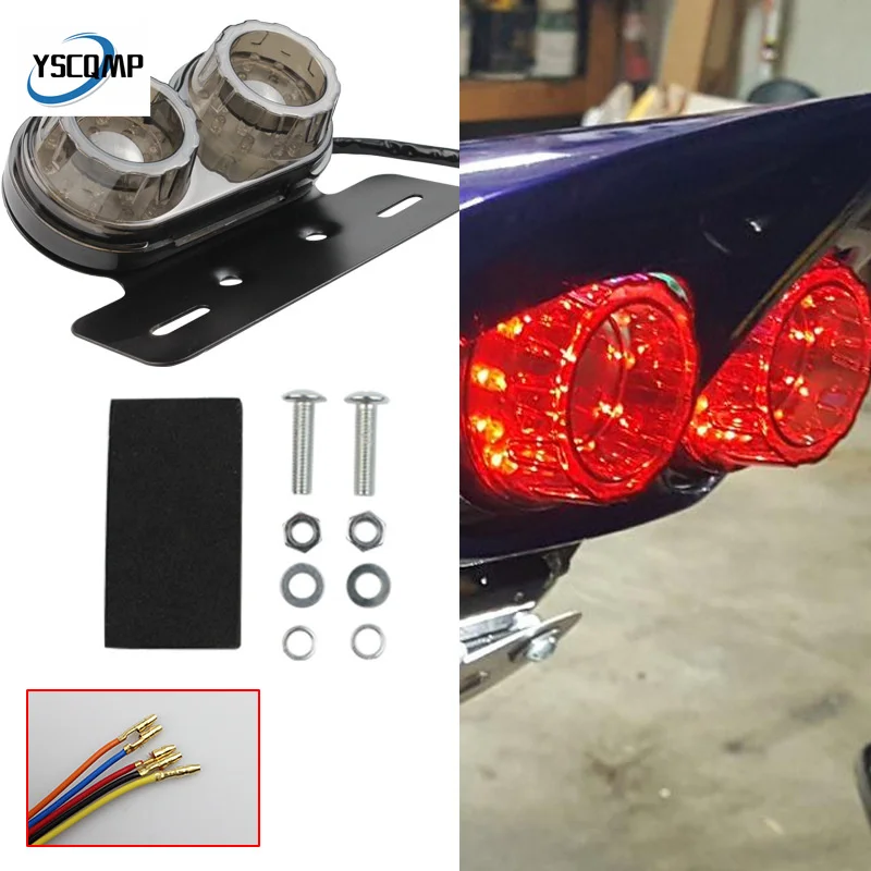 12V Universal Motorcycle LED Tail Light Twin Dual Turn Signal Light Motorcycle Accessories Brake Licence Plate Holder Light
12V Universal Motorcycle LED Tail Light Twin Dual Turn Signal Light Motorcycle Accessories Brake Licence Plate Holder Light