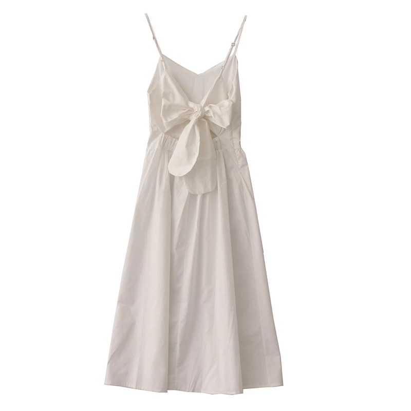 Women's V-neck Sleeveless Bow-tie Back Hollow Suspender Dress Summer French High Waist A-line Slimming Mid-length Camis Dresses
Women's V-neck Sleeveless Bow-tie Back Hollow Suspender Dress Summer French High Waist A-line Slimming Mid-length Camis Dresses
