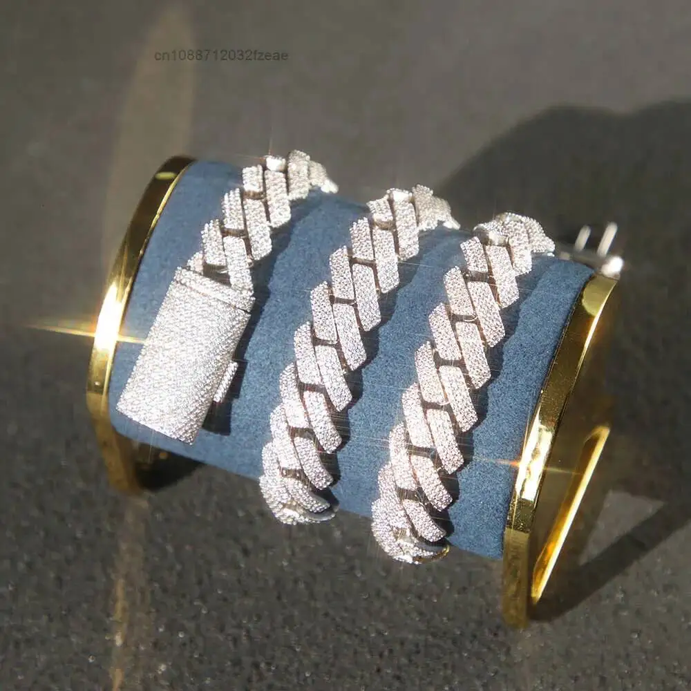 Luxury 15mm 20 Mm Wide 3 Rows Hip Hop Cuban Link Chain Gra Moissanite 925 Sterling Silver Gold Plate Fine Jewelry Necklaces Brac
Luxury 15mm 20 Mm Wide 3 Rows Hip Hop Cuban Link Chain Gra Moissanite 925 Sterling Silver Gold Plate Fine Jewelry Necklaces Brac