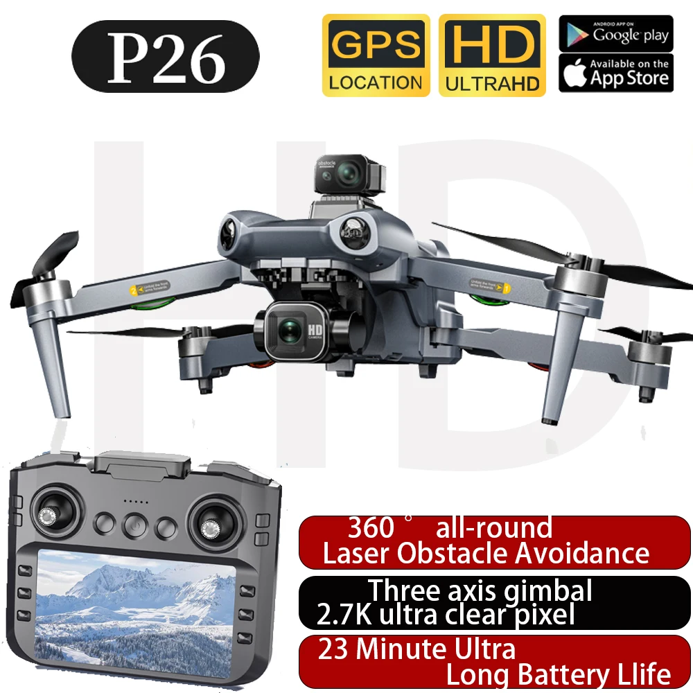 P26 UVA GPS drone touch screen professional HD camera brushles quadcopter long endurance obstacle avoidance Auto Return RC Dron
P26 UVA GPS drone touch screen professional HD camera brushles quadcopter long endurance obstacle avoidance Auto Return RC Dron