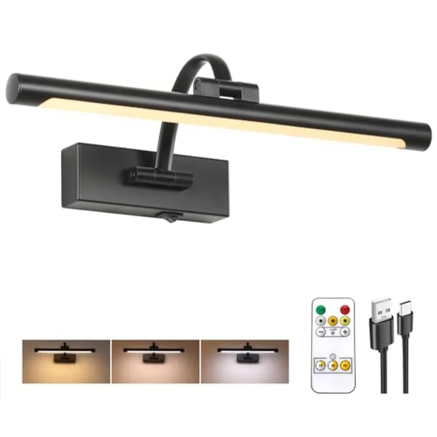 Wireless Battery Operated Picture LightRechargeable Wall Light with Remote and Timer 15.75 Inch Dimmable Painting Light 3CCT wi
Wireless Battery Operated Picture LightRechargeable Wall Light with Remote and Timer 15.75 Inch Dimmable Painting Light 3CCT wi