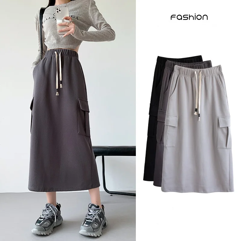 Cargo Workwear Skirt Women 2024 New Collection Spring Autumn Long Skirt Black Casual Drawstring Fashion Bag Hip Mid Skirt
Cargo Workwear Skirt Women 2024 New Collection Spring Autumn Long Skirt Black Casual Drawstring Fashion Bag Hip Mid Skirt