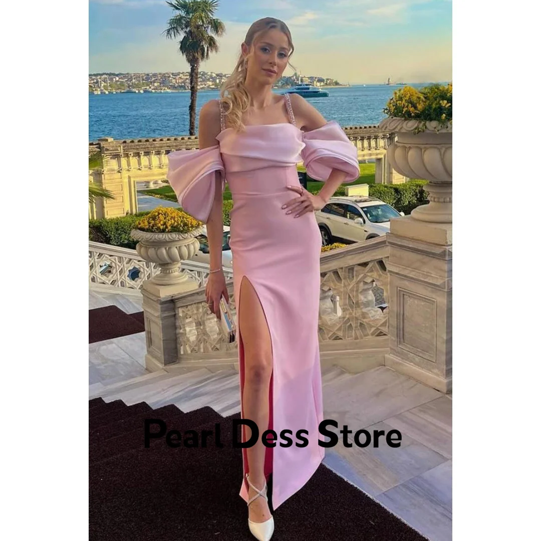 Pearl Fishtail Satin Graduation Dresses for Formal Occasions Evening Dresses Woman Elegant Side Slit Pink Spaghetti Straps Party
Pearl Fishtail Satin Graduation Dresses for Formal Occasions Evening Dresses Woman Elegant Side Slit Pink Spaghetti Straps Party