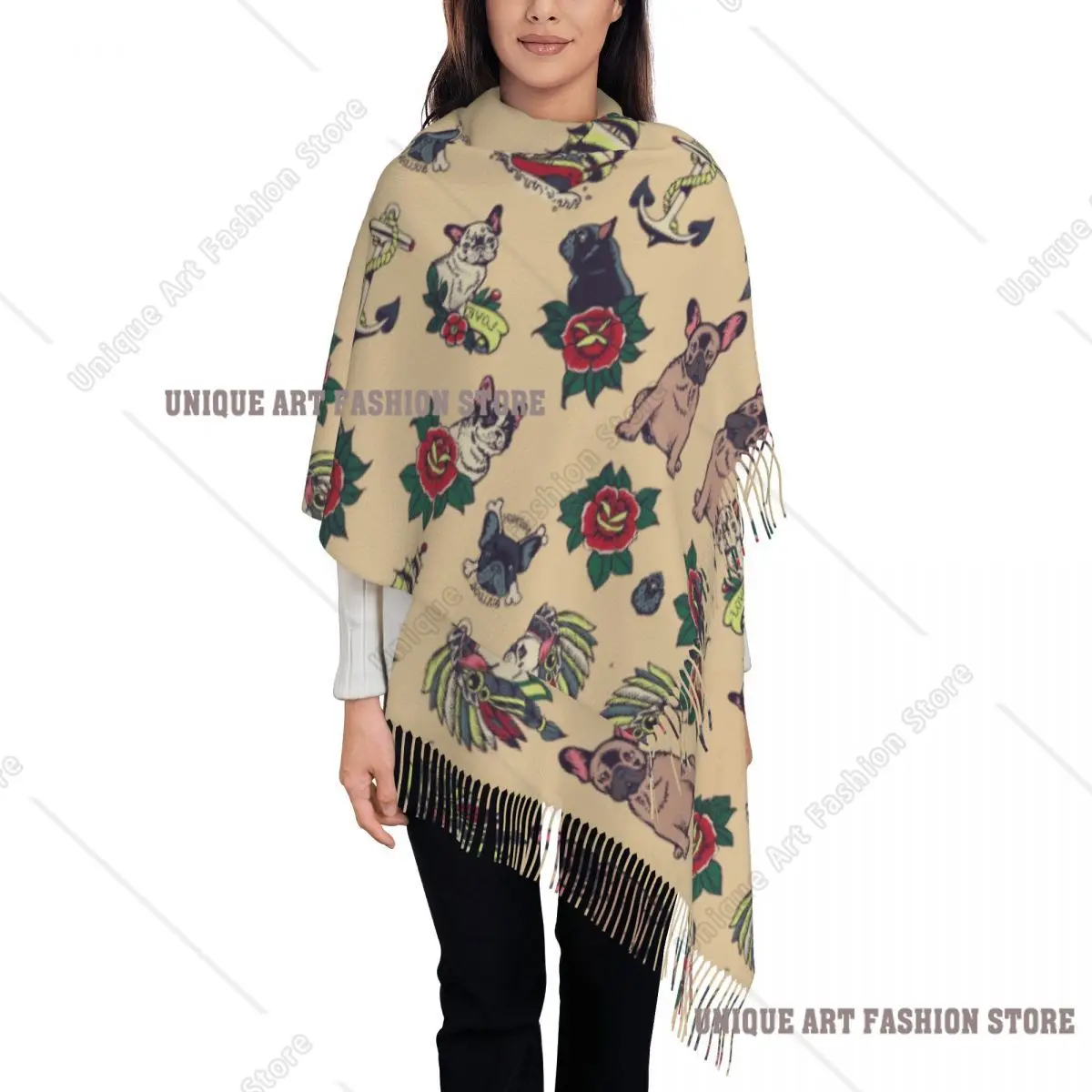 Personalized Print Cute French Bulldog Tattoo Scarf Men Women Winter Warm Scarves Pet Dog Shawl Wrap
Personalized Print Cute French Bulldog Tattoo Scarf Men Women Winter Warm Scarves Pet Dog Shawl Wrap