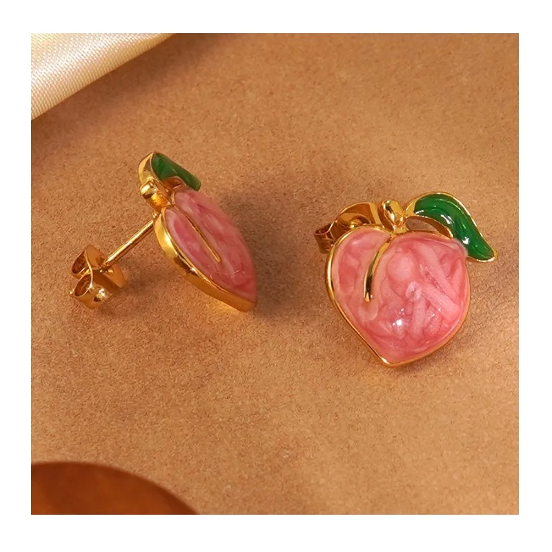 Hot-selling Three-dimensional Fruit Oil Drop Earrings, Sweet and Versatile Fashionable Stainless Steel Peach Earrings, High-end
Hot-selling Three-dimensional Fruit Oil Drop Earrings, Sweet and Versatile Fashionable Stainless Steel Peach Earrings, High-end