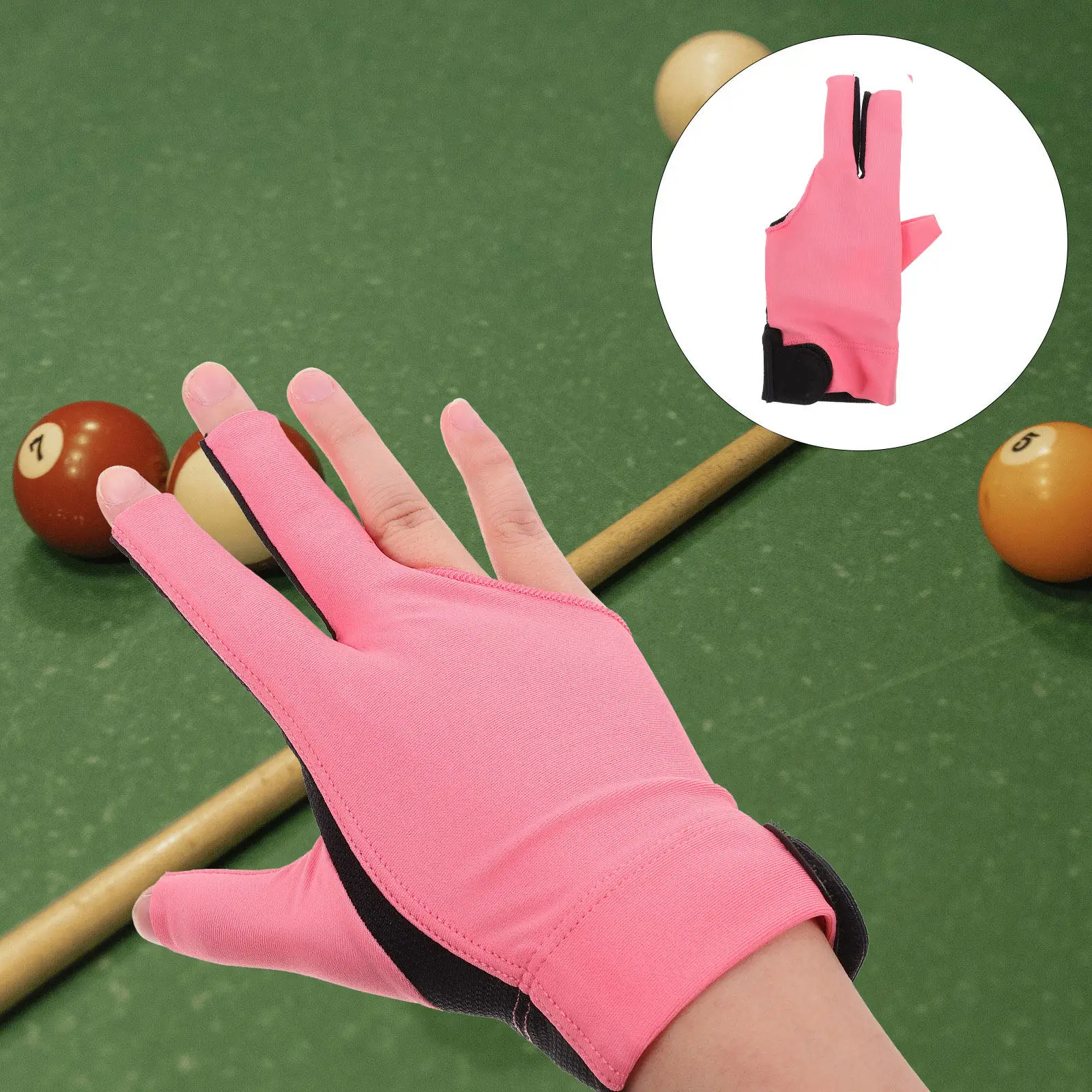 Elastic Wrist 3 Finger Anti-Slip Billiard Glove Breathable Snooker Glove Wear-Resistant Comfortable for Smooth Cue Control Peach
Elastic Wrist 3 Finger Anti-Slip Billiard Glove Breathable Snooker Glove Wear-Resistant Comfortable for Smooth Cue Control Peach