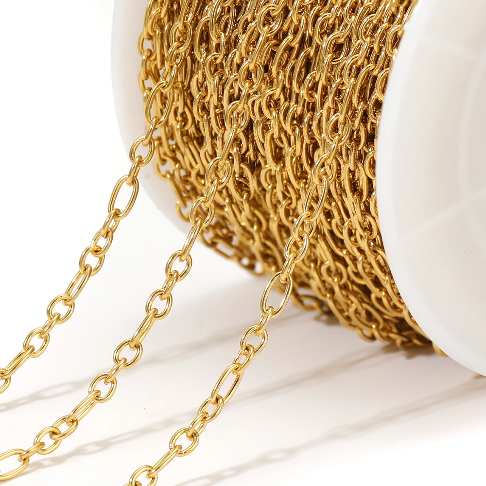 2 Meters 18k Gold Stainless Steel 3:1 Link Chains Bulk Necklace Chains DIY Fashion Bracelet Findings for Jewelry Making Material
2 Meters 18k Gold Stainless Steel 3:1 Link Chains Bulk Necklace Chains DIY Fashion Bracelet Findings for Jewelry Making Material