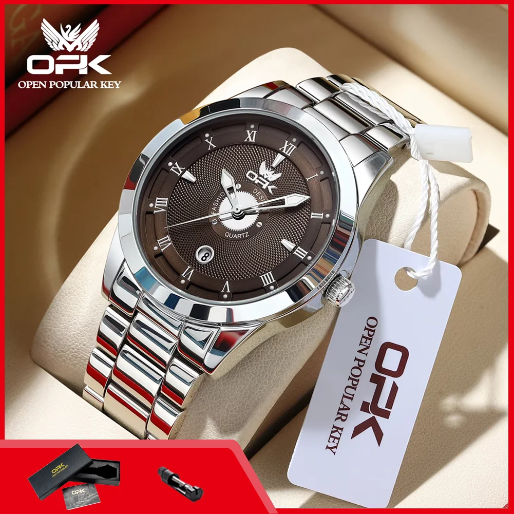 OPK 6056 Original Quartz Watches for Men Steel Strap Waterproof Luminous Auto Date Men's Wrist Watches Fashion Simple Man Watch
OPK 6056 Original Quartz Watches for Men Steel Strap Waterproof Luminous Auto Date Men's Wrist Watches Fashion Simple Man Watch