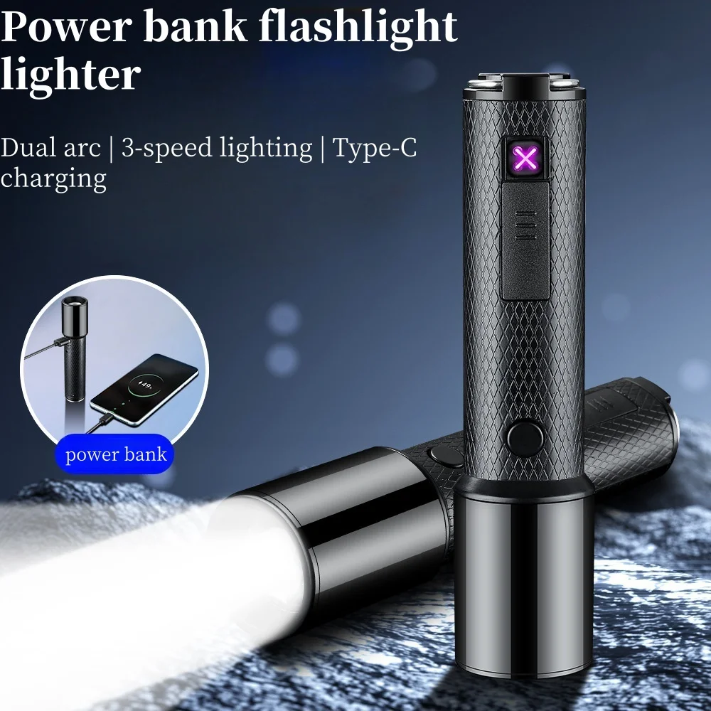New Outdoor Camping Waterproof Arc Lighter Type-C Charging 3-speed Lighting Multi functional Power Bank Flashlight Arc Lighter
New Outdoor Camping Waterproof Arc Lighter Type-C Charging 3-speed Lighting Multi functional Power Bank Flashlight Arc Lighter