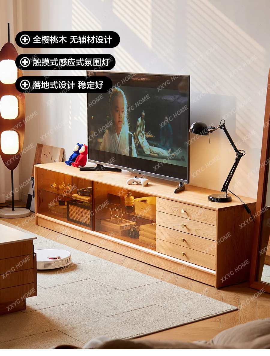 L cherry wood TV cabinet small apartment storage simple rock slab solid wood floor TV cabinet
L cherry wood TV cabinet small apartment storage simple rock slab solid wood floor TV cabinet