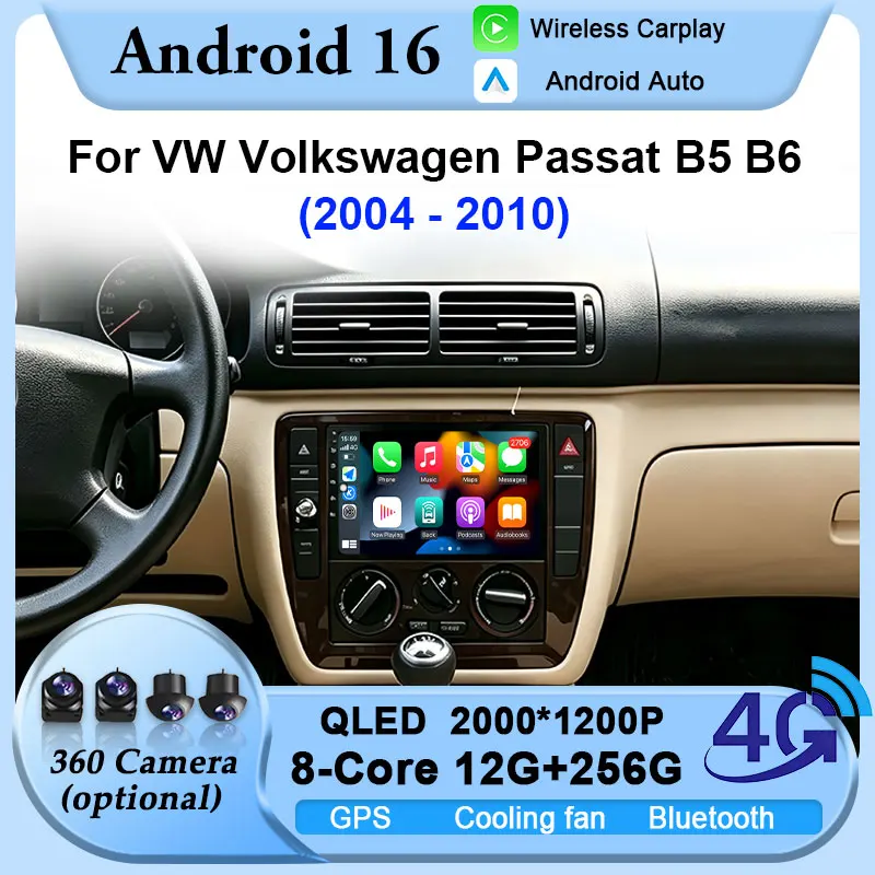 Android 16 Car Radio Carplay For VW Volkswagen Passat B5 B6 2004-2010 Bluetooth Navigation GPS WiFi+4G stereo Multimedia Player
Android 16 Car Radio Carplay For VW Volkswagen Passat B5 B6 2004-2010 Bluetooth Navigation GPS WiFi+4G stereo Multimedia Player