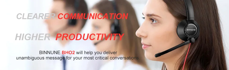 S73f55e0c34614f169a1a47612e3c8bf2L BINNUNE Business Headsets Wired Work Headphones for Laptop PC Computer with Noise Cancelling Mic for Zoom Office Conference