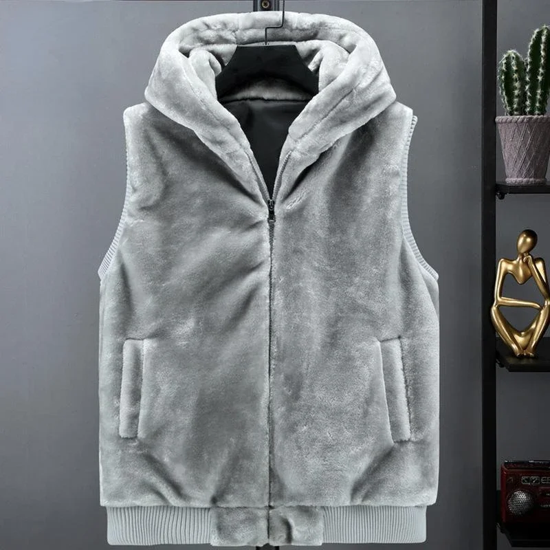 2024 New Sleeveless Jacket Men Hooded Warm Thermal Witnter Faux Fur Vest Male Plush Flannel Coat Fluffy Fleece Waistcoat Autumn
2024 New Sleeveless Jacket Men Hooded Warm Thermal Witnter Faux Fur Vest Male Plush Flannel Coat Fluffy Fleece Waistcoat Autumn