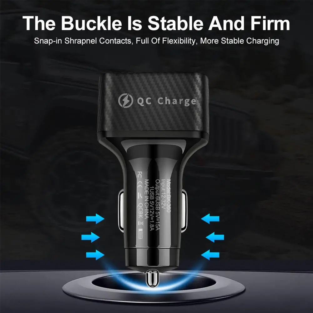 75W 6 USB Car Charger Fast Charging 12V/24V Phone Charger Adapter Car Cigarette Lighter Splitter For iPhone 13 14 Hu I6Q6
75W 6 USB Car Charger Fast Charging 12V/24V Phone Charger Adapter Car Cigarette Lighter Splitter For iPhone 13 14 Hu I6Q6