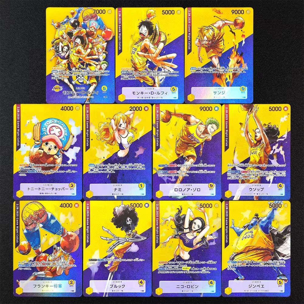 11Pcs/set ONE PIECE Luffy Zoro Nami Sanji Robin Basketball Series OPCG Japanese Flash Card Diy Self Made Anime Collection Card
11Pcs/set ONE PIECE Luffy Zoro Nami Sanji Robin Basketball Series OPCG Japanese Flash Card Diy Self Made Anime Collection Card