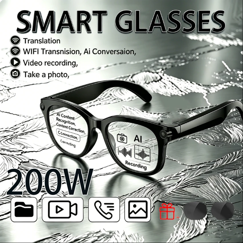 2026AI Smart Glasses First Perspective 200W HD Camera AI Portable Q&A Intelligent Translation Lightweight Design Smart Glasses
2026AI Smart Glasses First Perspective 200W HD Camera AI Portable Q&A Intelligent Translation Lightweight Design Smart Glasses
