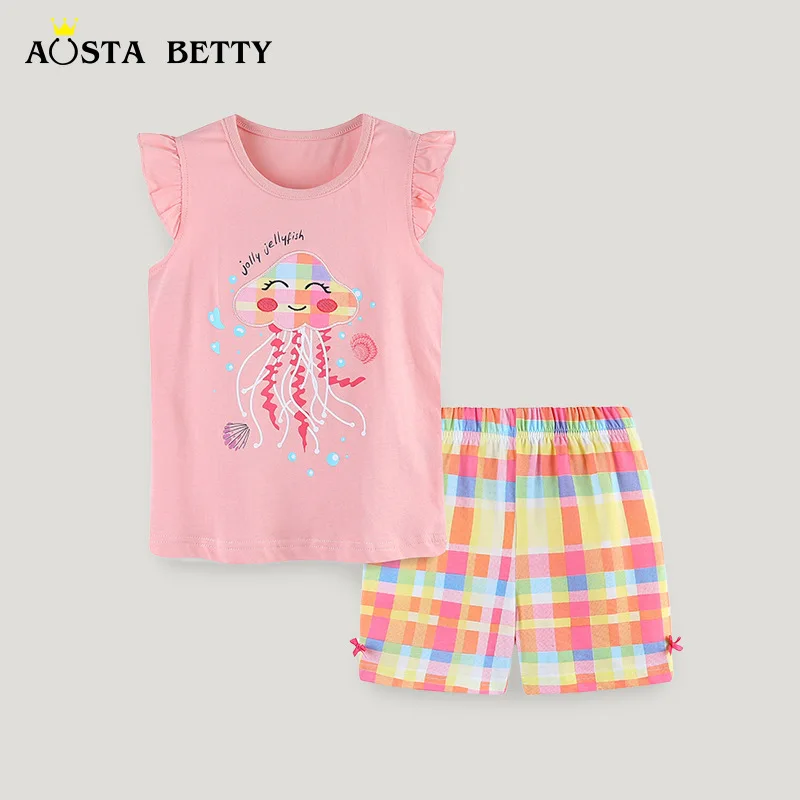 Angel European and American style girls short-sleeved set, summer new children's clothing embroidered T-shirt two-piece set
Angel European and American style girls short-sleeved set, summer new children's clothing embroidered T-shirt two-piece set