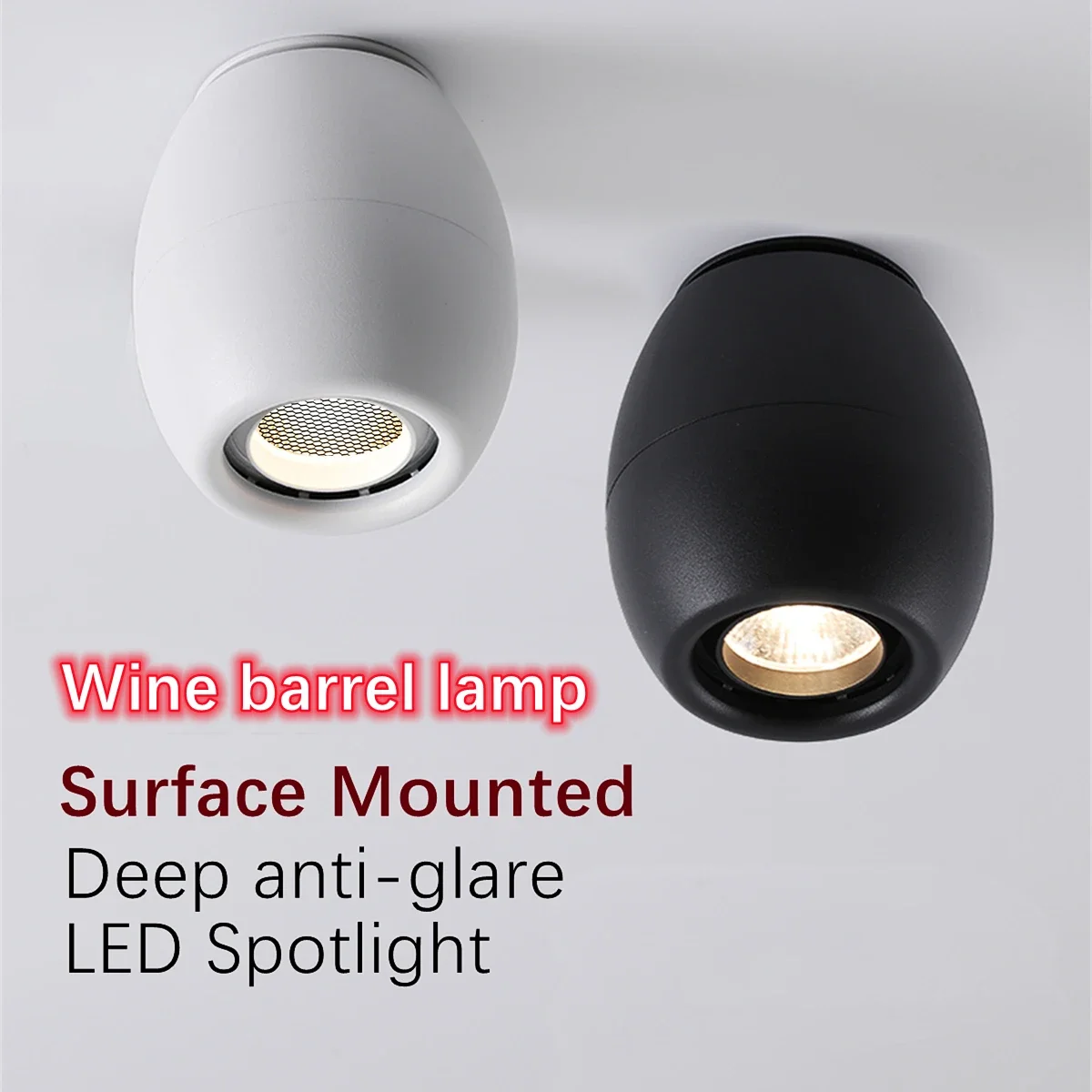 Surface Mounted LED Downlight Vintage Wine Barrel Lamp White Black 9W 12W 18W 30W Bee Net Anti Glare Spot Light Dimmable
Surface Mounted LED Downlight Vintage Wine Barrel Lamp White Black 9W 12W 18W 30W Bee Net Anti Glare Spot Light Dimmable