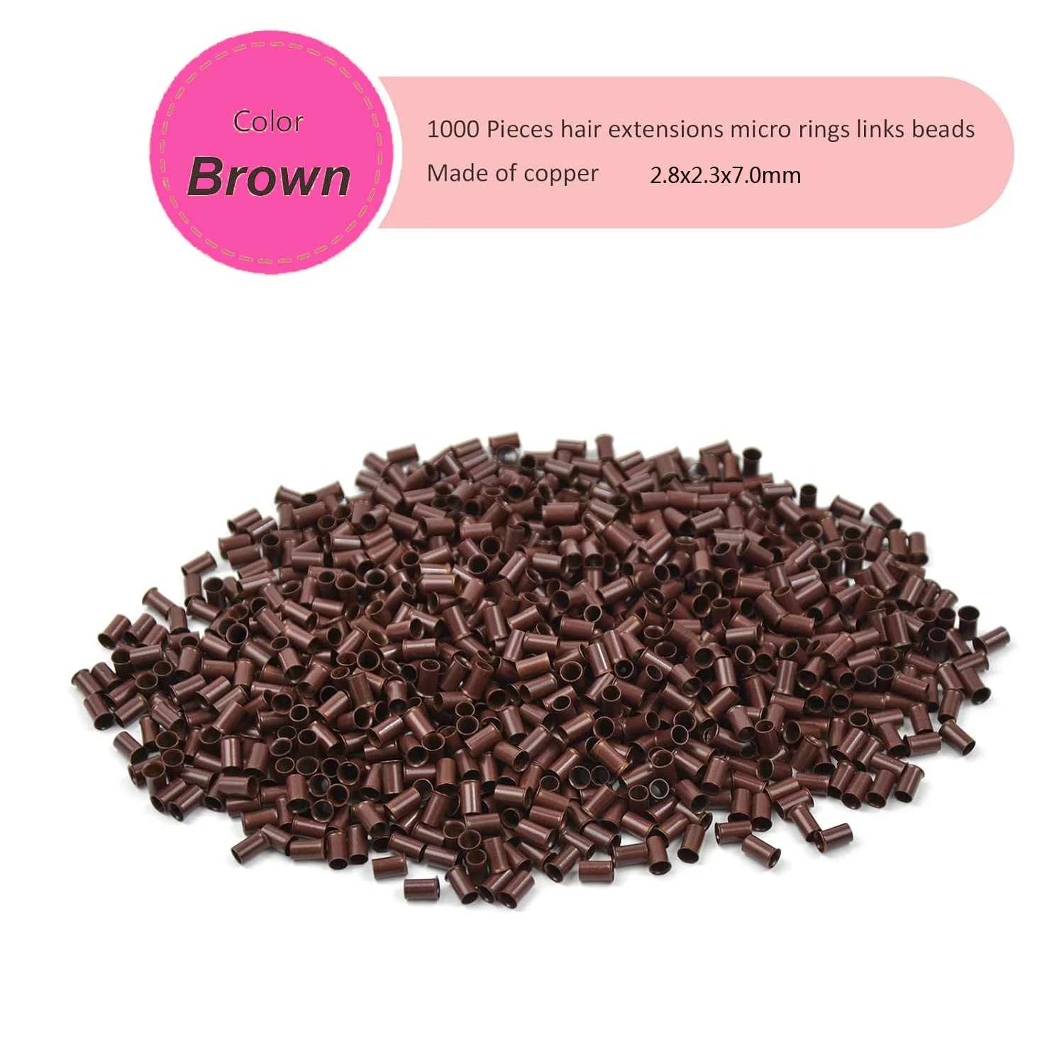 1000Units Micro Link Ring Copper Tubes Beads 3026mm Non-Silicone Microlink Beads for Hair Extensions
1000Units Micro Link Ring Copper Tubes Beads 3026mm Non-Silicone Microlink Beads for Hair Extensions