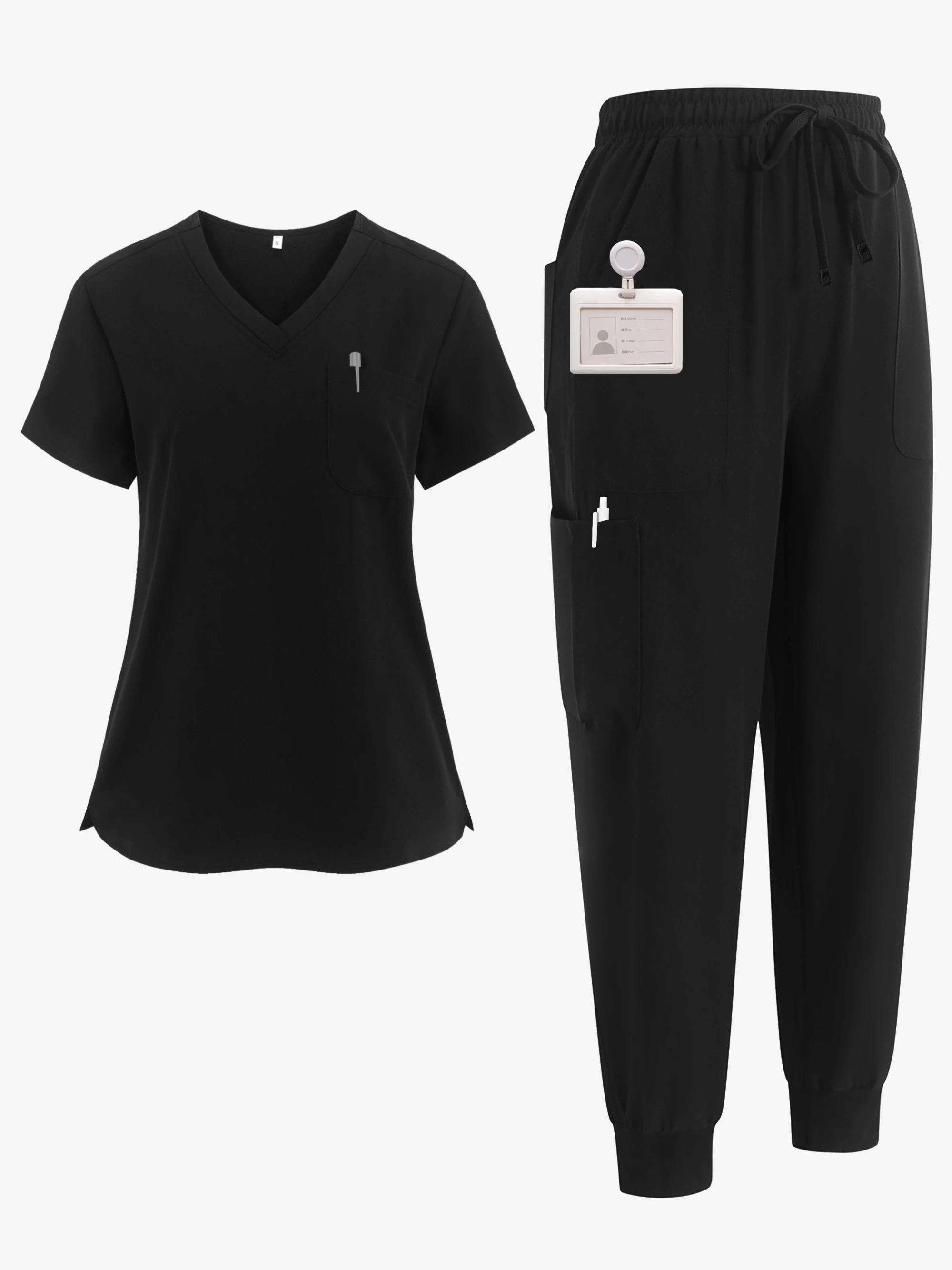 2PCS Workwear Multifunctional Pockets Cargo Pants + V-neck Short-sleeved Patch Pocket Top Women's Uniform Scrop Set
2PCS Workwear Multifunctional Pockets Cargo Pants + V-neck Short-sleeved Patch Pocket Top Women's Uniform Scrop Set