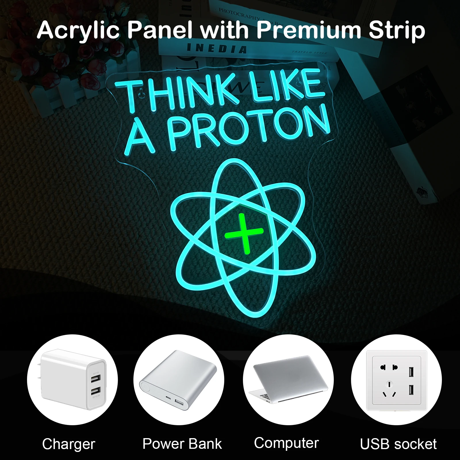 Think Like A Proton Neon Sign Dimmable LED Wall Decor USB Power Science Themed Room Decor for Kids Students Offices Gift Ideas
Think Like A Proton Neon Sign Dimmable LED Wall Decor USB Power Science Themed Room Decor for Kids Students Offices Gift Ideas