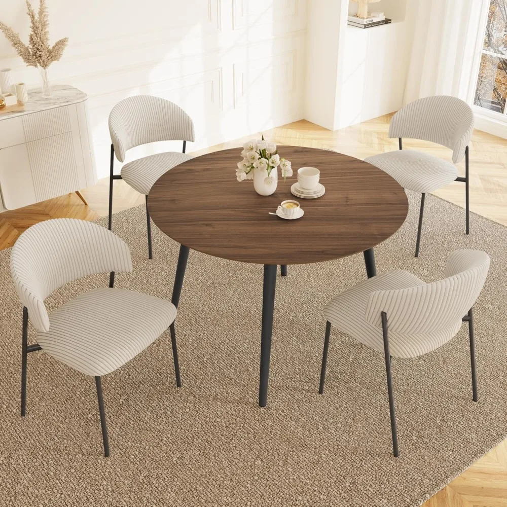 43.3 Inch Round Dining Table Set for 4, Modern Small Kitchen Coffee Table Set for Dining Room Kitchen Apartment
43.3 Inch Round Dining Table Set for 4, Modern Small Kitchen Coffee Table Set for Dining Room Kitchen Apartment