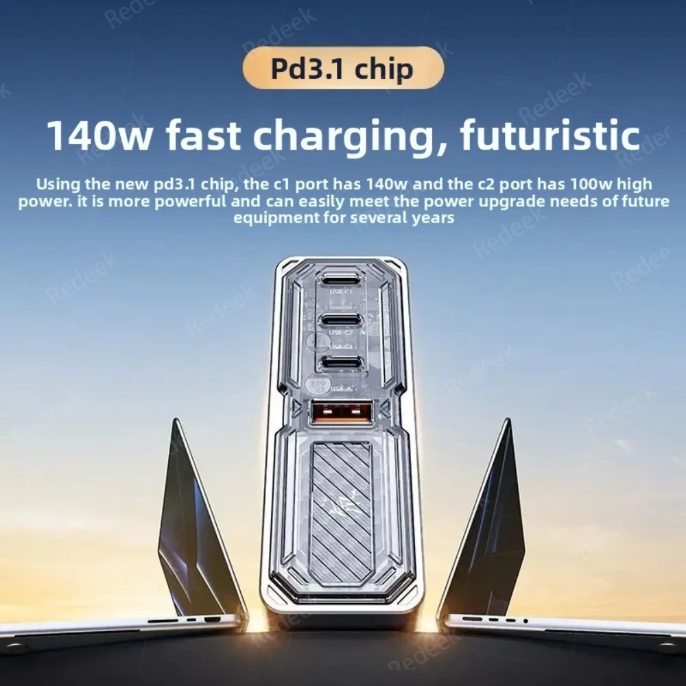 Nubia Red Magic 140W Deuterium Edge Gallium Nitride Charging Transparent Four Port PD Fast Charging Head Mini Portable Folding
Nubia Red Magic 140W Deuterium Edge Gallium Nitride Charging Transparent Four Port PD Fast Charging Head Mini Portable Folding