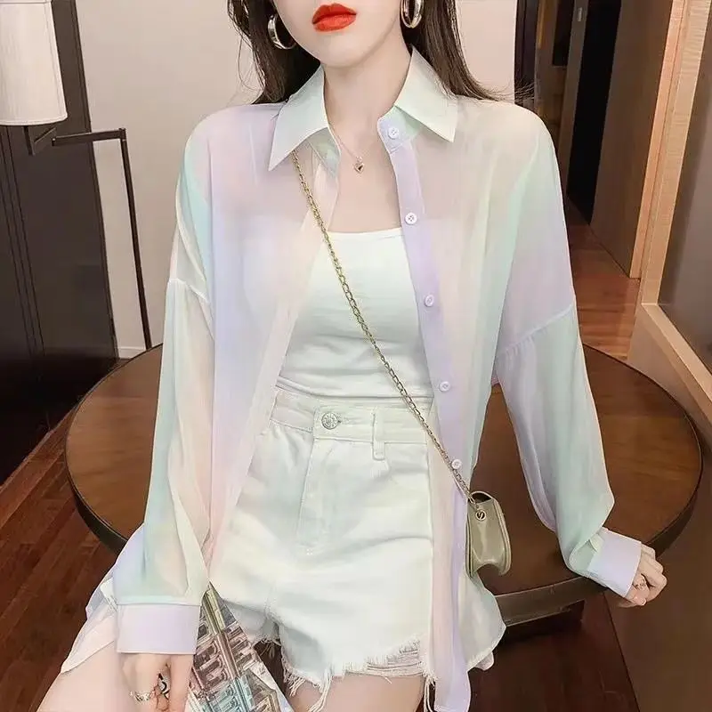 Sunscreen Chiffon Shirt Female Summer Coat Korean Version Thin Casual Blouse Loose Air-conditioned Shirt Tide Womens Tops A327
Sunscreen Chiffon Shirt Female Summer Coat Korean Version Thin Casual Blouse Loose Air-conditioned Shirt Tide Womens Tops A327