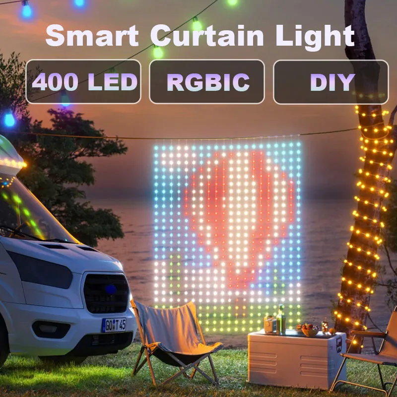 9.8*9.8ft Smart LED Curtain Light APP Control RGBIC DIY Pattern Music for Home Holiday Party Christmas Decor
9.8*9.8ft Smart LED Curtain Light APP Control RGBIC DIY Pattern Music for Home Holiday Party Christmas Decor