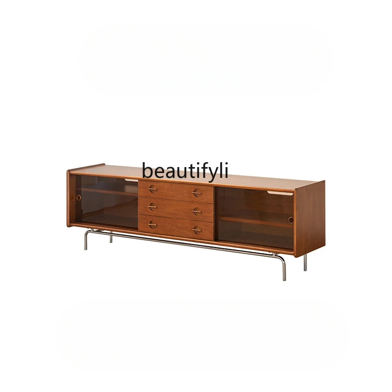 Solid wood TV cabinet medieval Nordic living room Japanese style modern simple TV cabinet
Solid wood TV cabinet medieval Nordic living room Japanese style modern simple TV cabinet