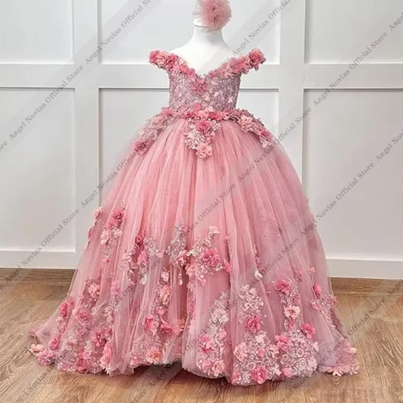 Angel Novias Customized Pink Flower Girl Dress Wedding Party Princess Ball Gown 3d Flowers Kids Birthday First Communion Dress
Angel Novias Customized Pink Flower Girl Dress Wedding Party Princess Ball Gown 3d Flowers Kids Birthday First Communion Dress