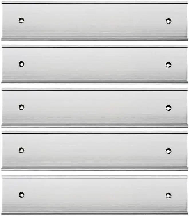 5 Pack Silver Nameplate Holders for Wall or Door with Adhesive and Mounting Holes
5 Pack Silver Nameplate Holders for Wall or Door with Adhesive and Mounting Holes