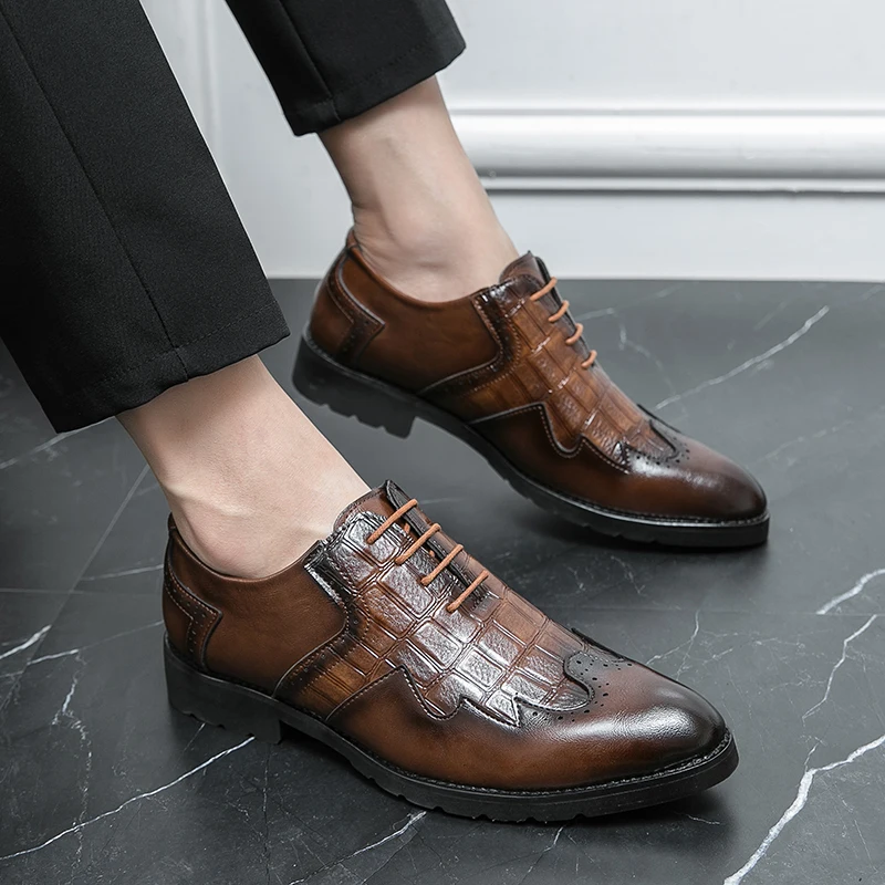 Men's formal leather shoes Fashionable minimalist British style Party Outdoor Leisure Business Men's wedding Black shoes
Men's formal leather shoes Fashionable minimalist British style Party Outdoor Leisure Business Men's wedding Black shoes
