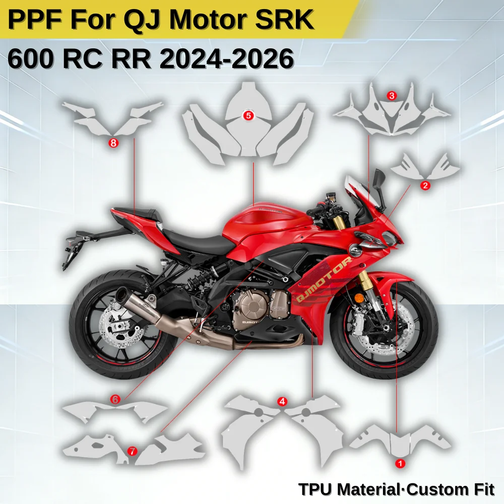 For QJ Motor SRK600 RR RC TPU Paint Protection Film Motorcycle PPF Body Sticker Clear Bra Decal Kit Anti Scratch Fit 2024-2026
For QJ Motor SRK600 RR RC TPU Paint Protection Film Motorcycle PPF Body Sticker Clear Bra Decal Kit Anti Scratch Fit 2024-2026