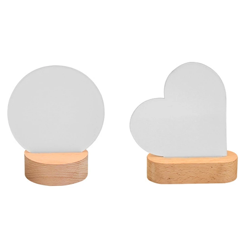 Sublimation LED Acrylic Photo Frames Night Lights With Warm Color Light With Wood Stand For Heat Press Printing Round
Sublimation LED Acrylic Photo Frames Night Lights With Warm Color Light With Wood Stand For Heat Press Printing Round
