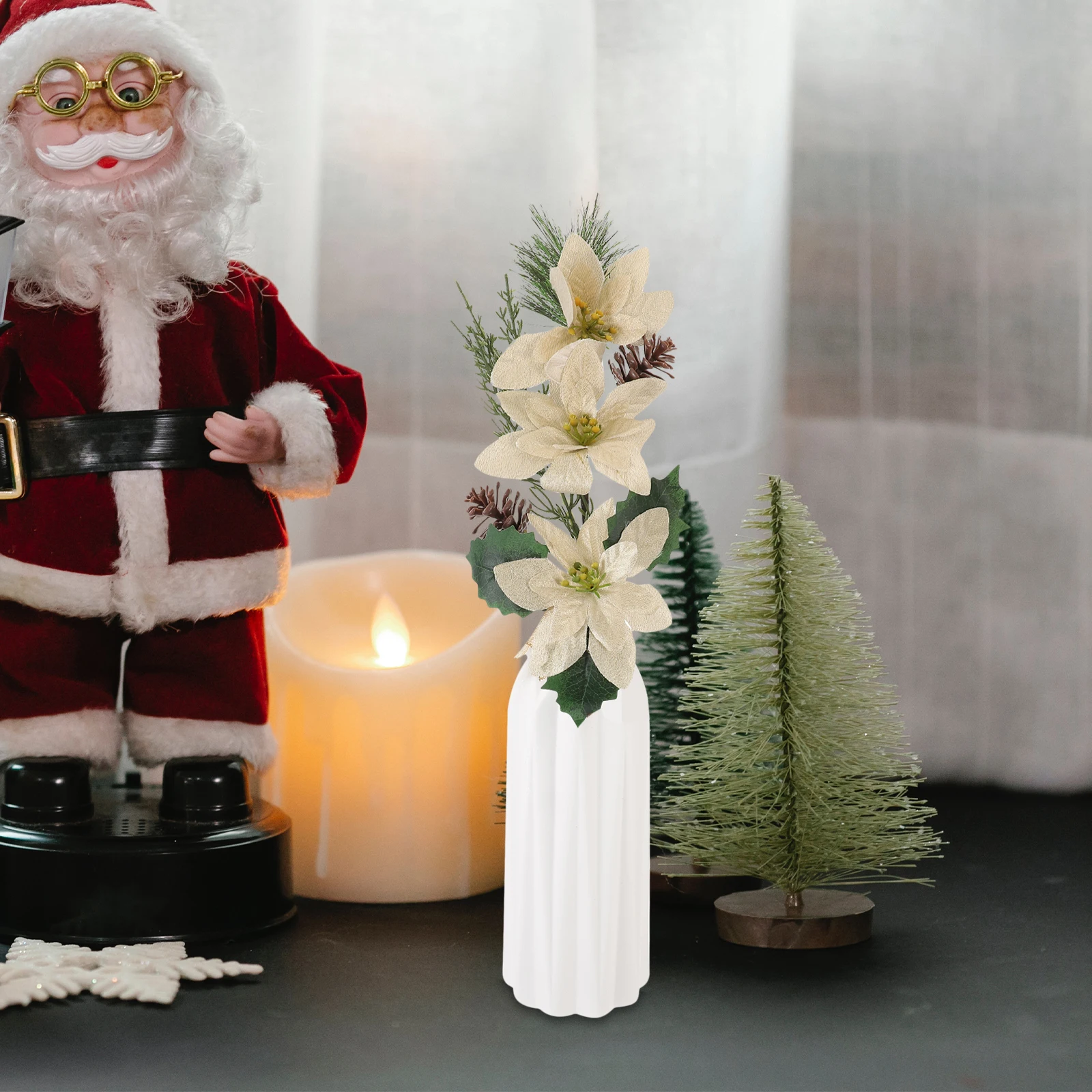 2pcs Artificial Poinsettia Stems Christmas Decorations Festive Xmas Floral Picks Simulation Flower Branches Tree Decor
2pcs Artificial Poinsettia Stems Christmas Decorations Festive Xmas Floral Picks Simulation Flower Branches Tree Decor