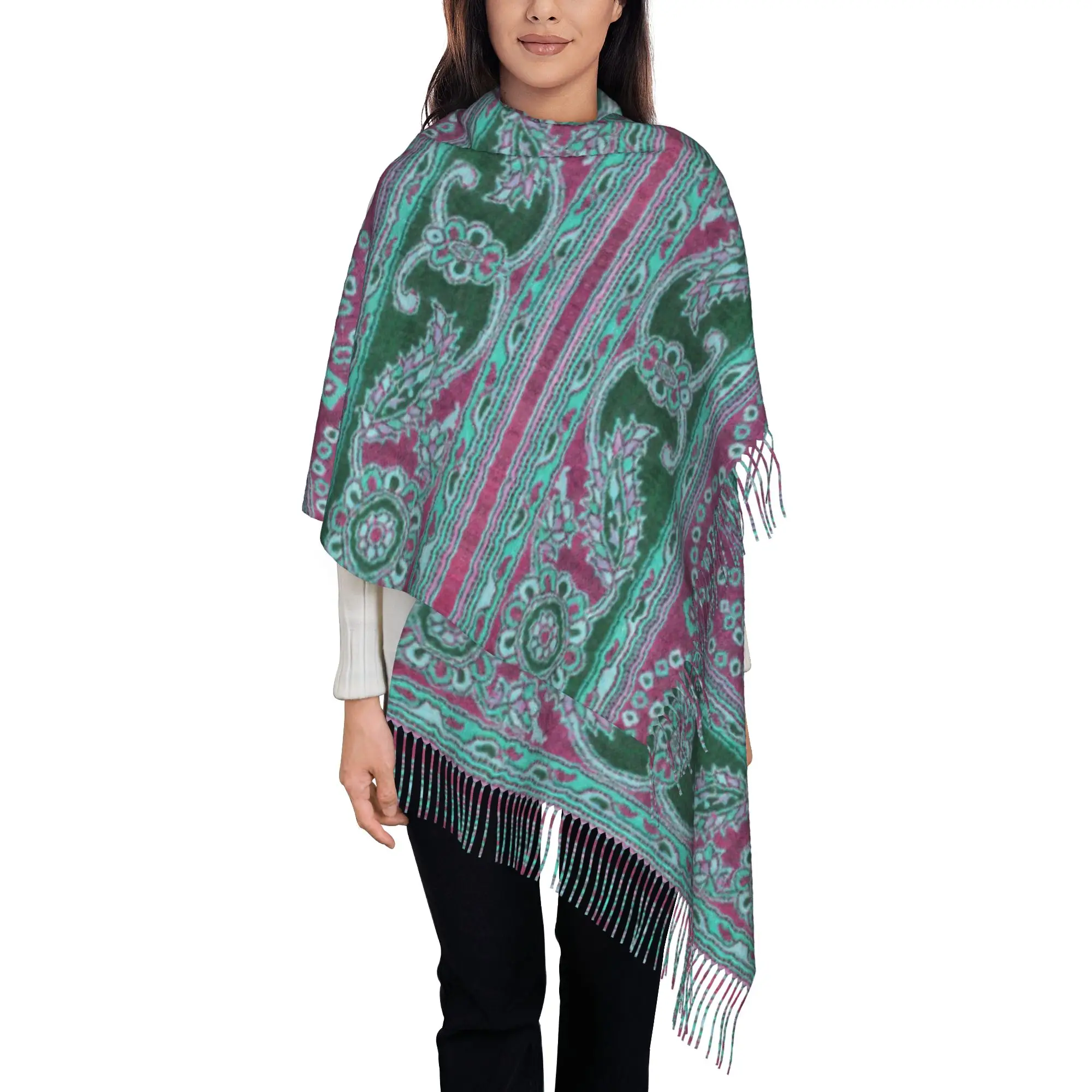 Custom Female Large Boho Paisley Arabesque Oriental Pattern Scarves Women Winter Fall Thick Warm Tassel Shawl Wraps Scarf
Custom Female Large Boho Paisley Arabesque Oriental Pattern Scarves Women Winter Fall Thick Warm Tassel Shawl Wraps Scarf