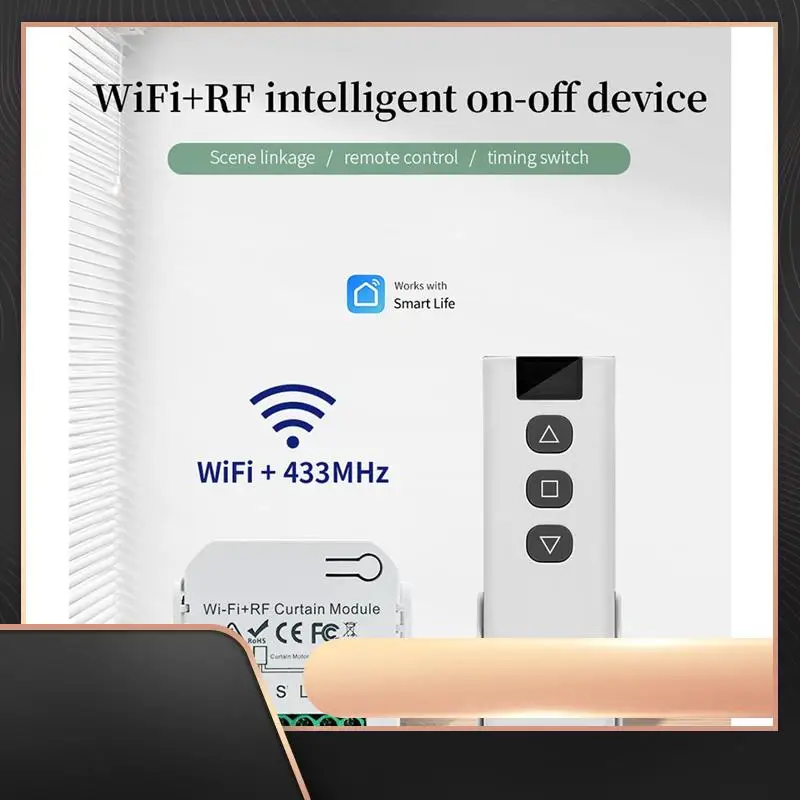 Tuya Smart Curtain Switch Wifi 433Mhz Roller Shutter Blinds Control Module With RF Remote For Electric Roller Shutter
Tuya Smart Curtain Switch Wifi 433Mhz Roller Shutter Blinds Control Module With RF Remote For Electric Roller Shutter