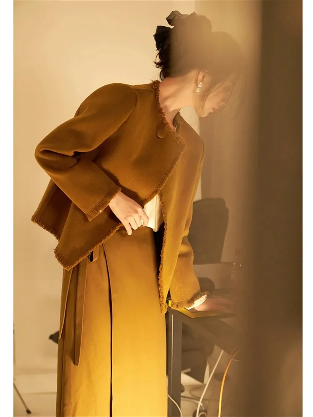 Vintage Tassels Brown Elegant 2pcs Set Spring Solid Jacket + Lace Up Suit Midi Skirt Office Ladies Korean Women Two Piece Suit
Vintage Tassels Brown Elegant 2pcs Set Spring Solid Jacket + Lace Up Suit Midi Skirt Office Ladies Korean Women Two Piece Suit
