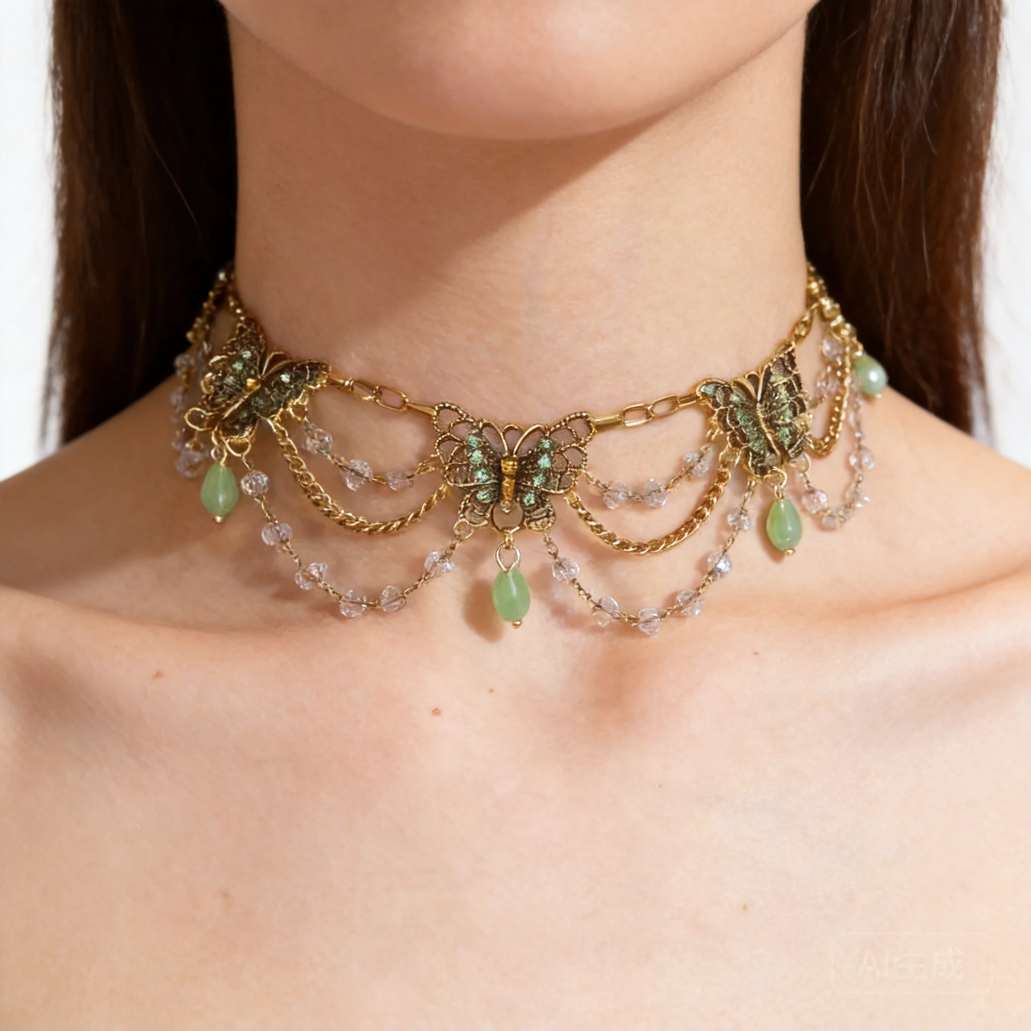 Chinese Style Lucky Green Butterfly Multi Layer Tassel Choker Necklace Vintage Rhinestone Pendant Clavicle Chain For Women Y2k
Chinese Style Lucky Green Butterfly Multi Layer Tassel Choker Necklace Vintage Rhinestone Pendant Clavicle Chain For Women Y2k
