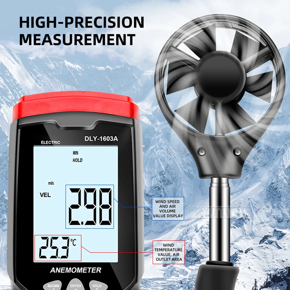 1603A Цифровой анемометр, портативный тестер направления и скорости ветра, измеряет температуру и влажность, портативный анемометр
1603A Цифровой анемометр, портативный тестер направления и скорости ветра, измеряет температуру и влажность, портативный анемометр