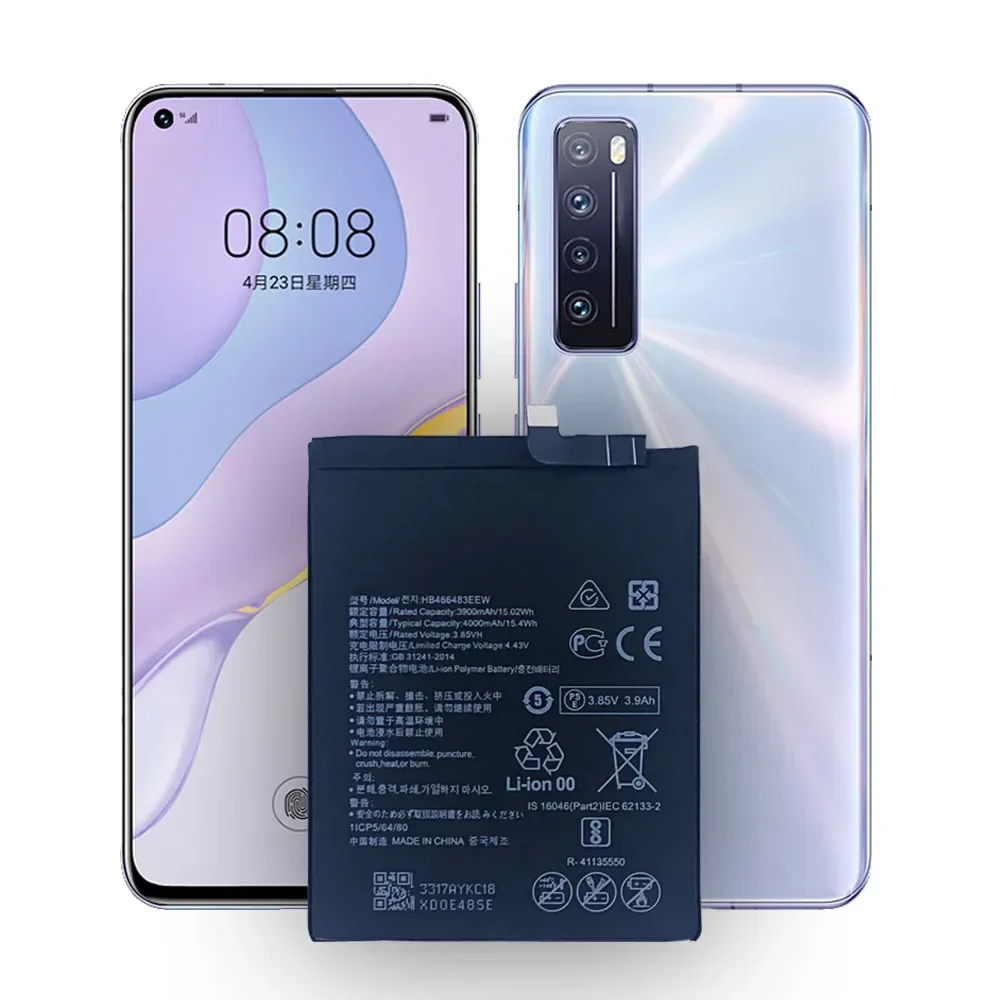 HB466483EEW Replacement Battery For HUAWEI Nova 7 High Capacity 4000mAh Mobile Phone Internal Lithium Batteries +Tools
HB466483EEW Replacement Battery For HUAWEI Nova 7 High Capacity 4000mAh Mobile Phone Internal Lithium Batteries +Tools