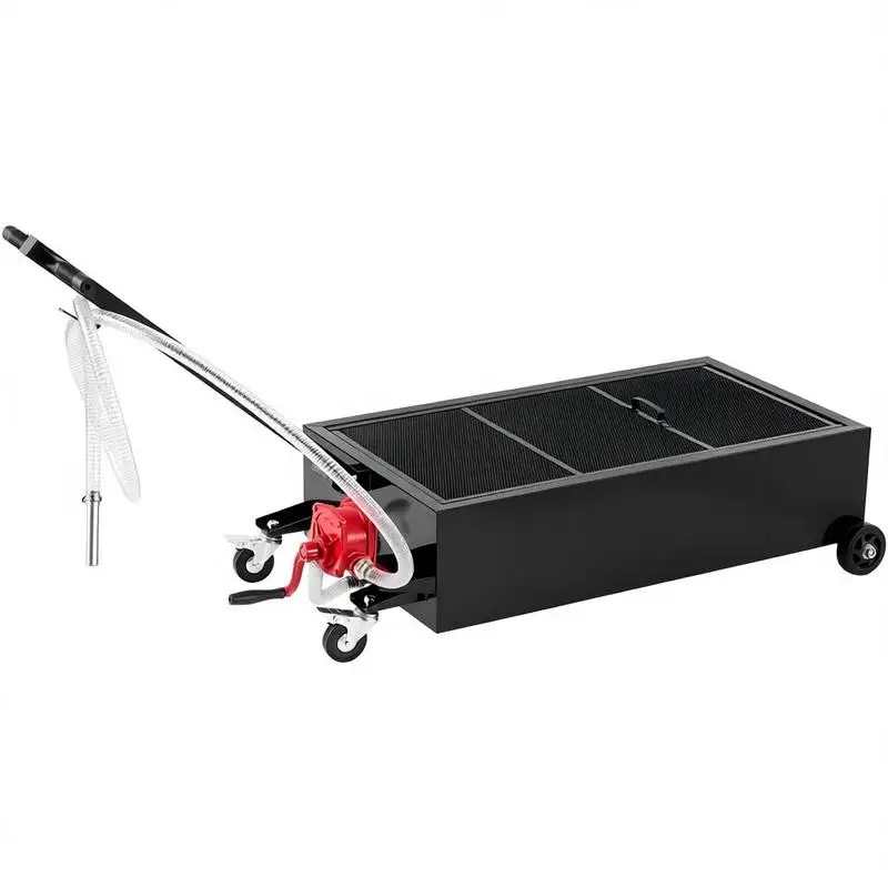 Low Profile Oil Drain Pan, 25 Gallon Capacity, Rolling Oil Drain Pan with Manual Pump, 7.2 ft Hose & T Folding Handle, Leak-proof & Corrosion-resistant, Fit for Cars, SUVs, Trucks, ATVs, Black
Low Profile Oil Drain Pan, 25 Gallon Capacity, Rolling Oil Drain Pan with Manual Pump, 7.2 ft Hose & T Folding Handle, Leak-proof & Corrosion-resistant, Fit for Cars, SUVs, Trucks, ATVs, Black