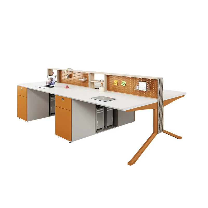 Simple modern workstation office desk and chair combination double two four 6 employees
Simple modern workstation office desk and chair combination double two four 6 employees