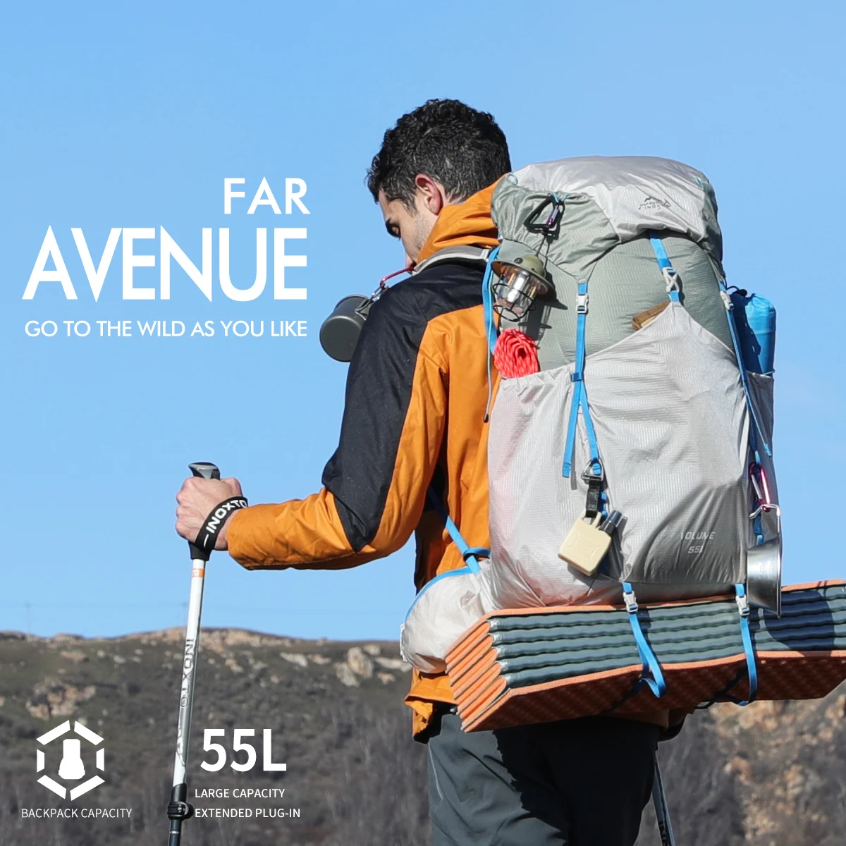 55L hiking backpack for men and women large capacity lightweight travel training fitness bag splashproof hiking multi-functional
55L hiking backpack for men and women large capacity lightweight travel training fitness bag splashproof hiking multi-functional