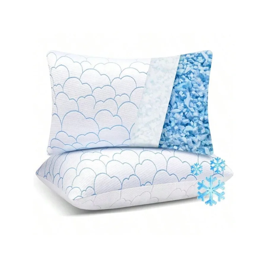 AWYYCooling Pillows Queen Size Set Of 2 Shredded Memory Foam Pillows For Sleeping 2 Pack Soft Breathable Bamboo Cool Cold Bed P
AWYYCooling Pillows Queen Size Set Of 2 Shredded Memory Foam Pillows For Sleeping 2 Pack Soft Breathable Bamboo Cool Cold Bed P