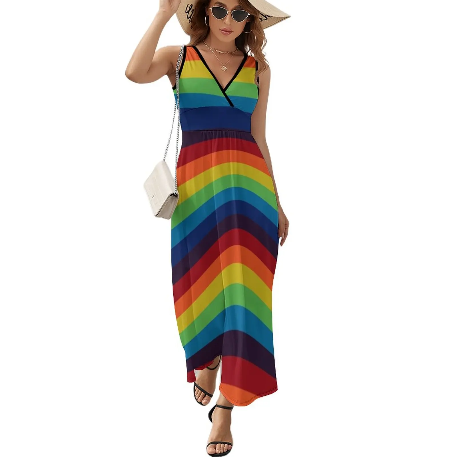 colorful stripes - rainbow Sleeveless Dress Prom gown dresses with long sleeves Women long dress women's evening dresses
colorful stripes - rainbow Sleeveless Dress Prom gown dresses with long sleeves Women long dress women's evening dresses