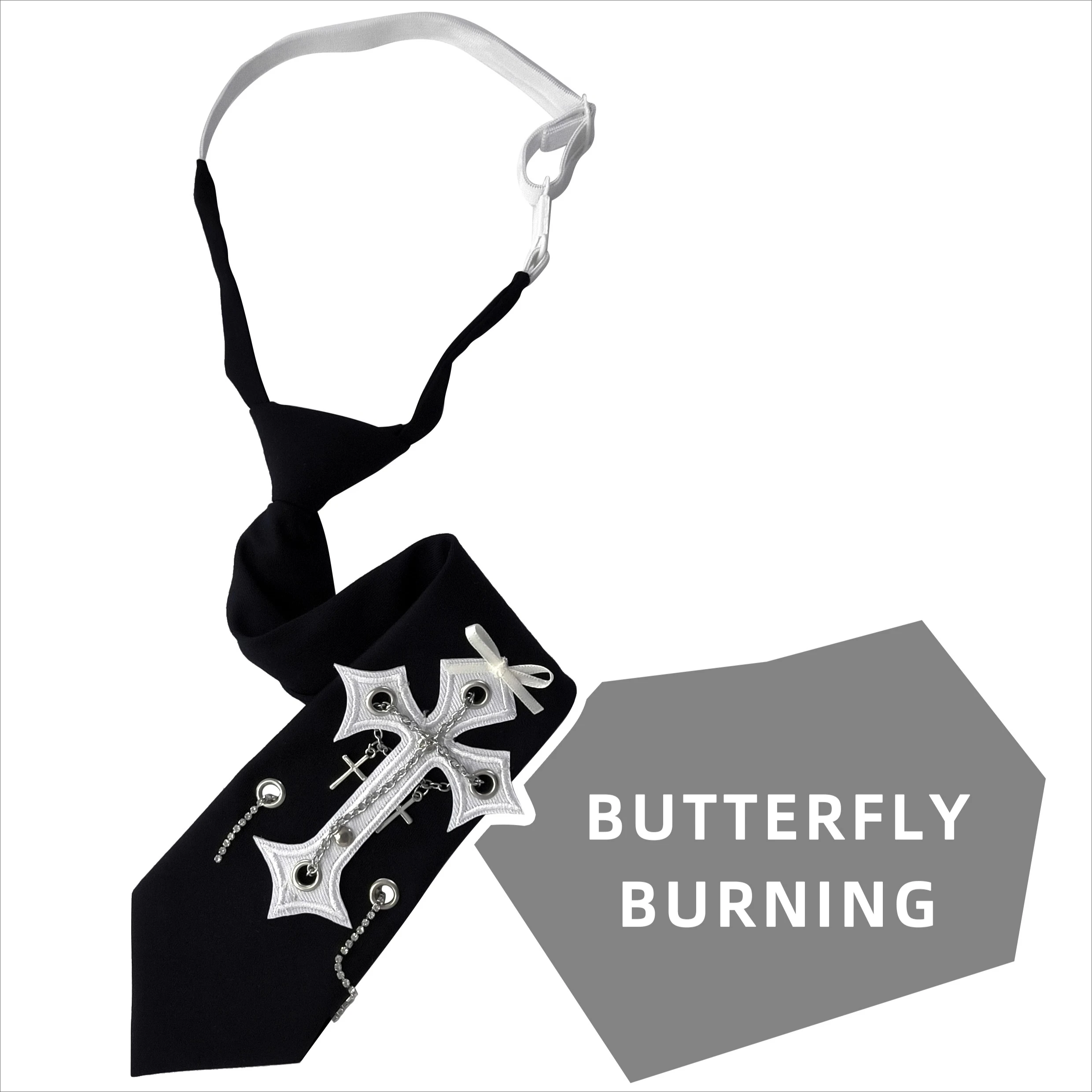 Оригинальный галстук ручной работы с белым крестом, готический темный ночной галстук с ветром в стиле панк, универсальные крутые галстуки
Оригинальный галстук ручной работы с белым крестом, готический темный ночной галстук с ветром в стиле панк, универсальные крутые галстуки