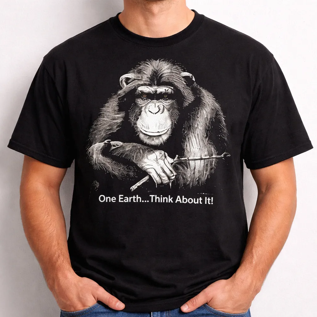 Vintage 90s Chimp Graphic Tee Black USA Made Think About It Shirt Unisex S-3XL
Vintage 90s Chimp Graphic Tee Black USA Made Think About It Shirt Unisex S-3XL
