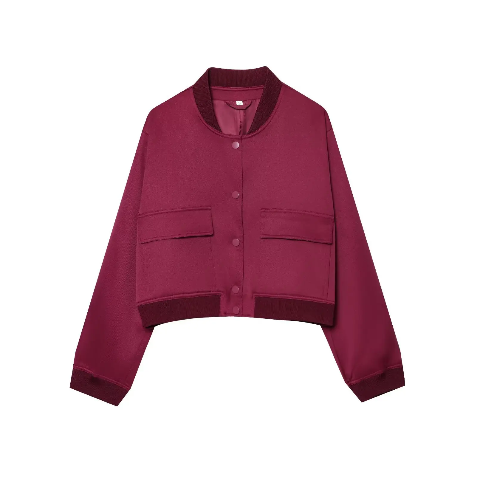 ZBZA Women's Cropped Bomber Jacket Stand Collar Long Sleeves Single Breasted Patch Pockets Elastic Hem Coat Spring New Chic Top
ZBZA Women's Cropped Bomber Jacket Stand Collar Long Sleeves Single Breasted Patch Pockets Elastic Hem Coat Spring New Chic Top